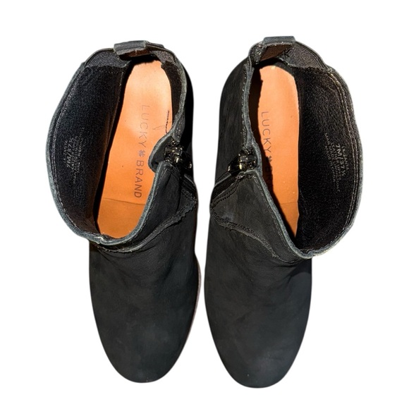 Lucky Brand Zanta Black Wedge Ankle Booties Women’s Size 7 - Picture 7 of 9